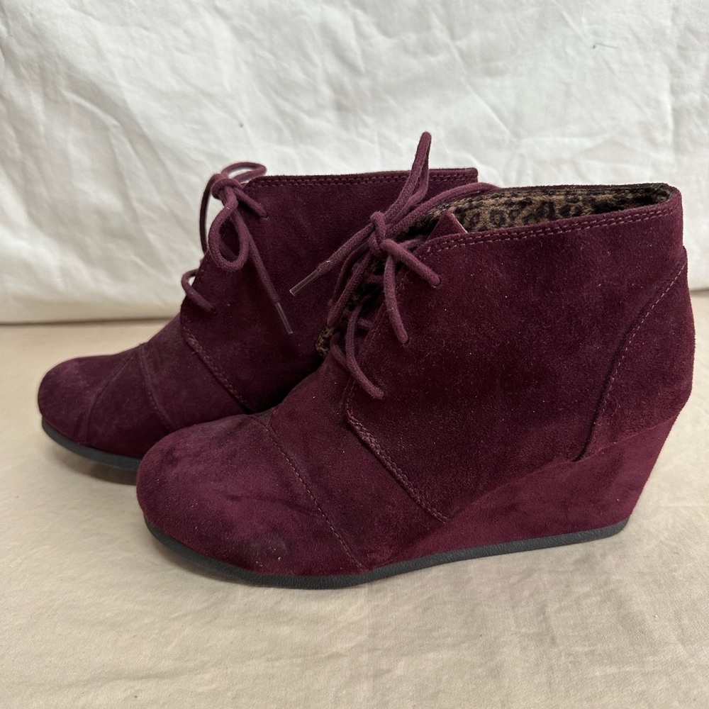 Burgundy Wedge Booties